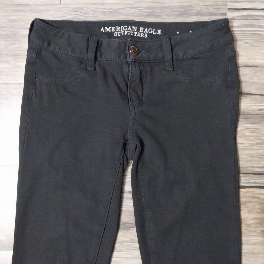 American Eagle Super Stretch Jeggings Womens Size 2 Black Skinny Jean Jeggings